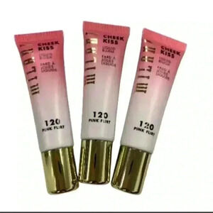 Milani cheek 3 Pack (0.37 oz each) Kiss Liquid Blush - 120 Pink Flirt - New.
